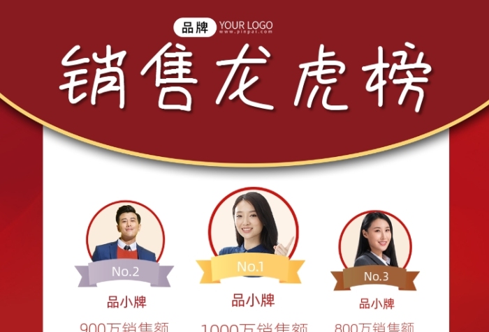销售业绩排行榜宣传摄影图海报
