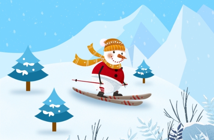 節(jié)日雪花12月7日大雪節(jié)氣海報(bào)
