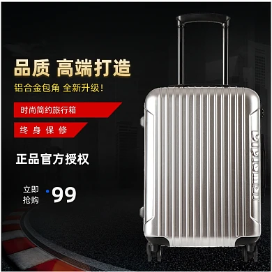 电商箱包类拉杆箱素雅水墨商务淘宝直通车图片