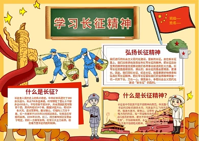 小学生学习长征精神手抄报模板