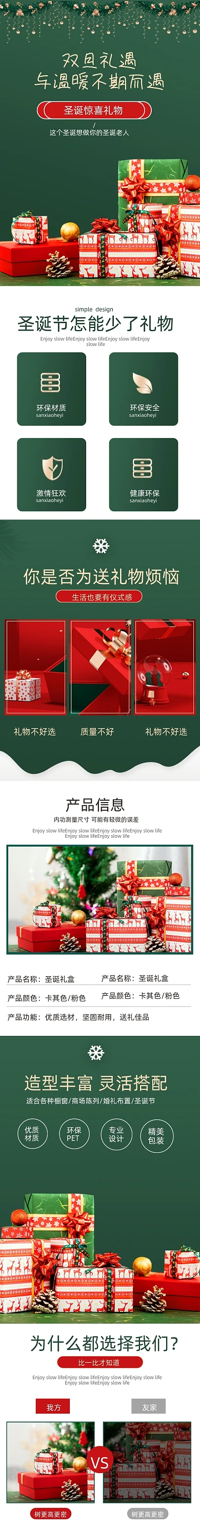 圣诞礼物圣诞树圣诞节礼盒详情页