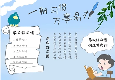 培养好习惯手抄报