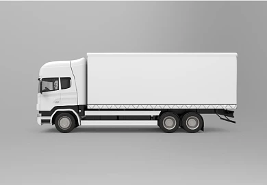 白色卡车集装箱广告海报样机