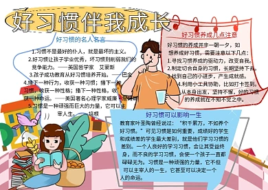好习惯伴我成长小学生手抄报