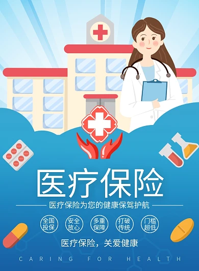 医疗保险医院宣传广告印刷海报