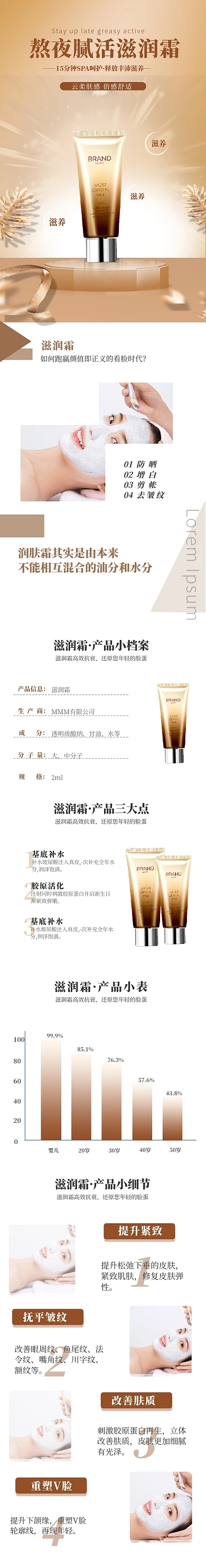 眼霜面霜精华液护肤品滋润霜详情页