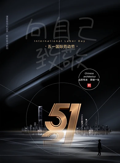 五一国际劳动节地产海报