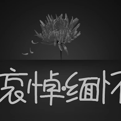 哀悼缅怀黑灰简约公众号次图