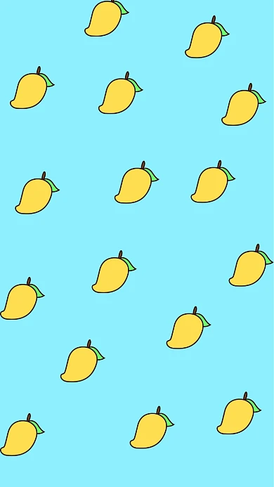 芒果插画平铺手机壁纸
