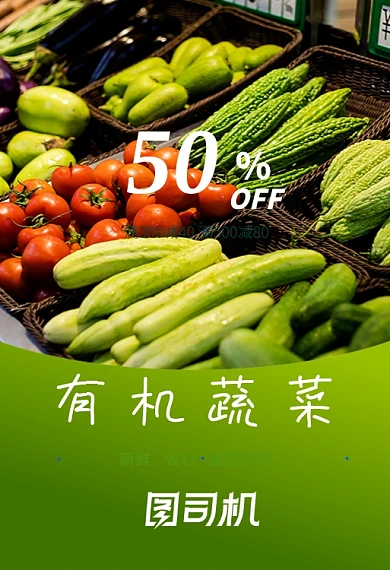 有机蔬菜生鲜配送到家半价钻展