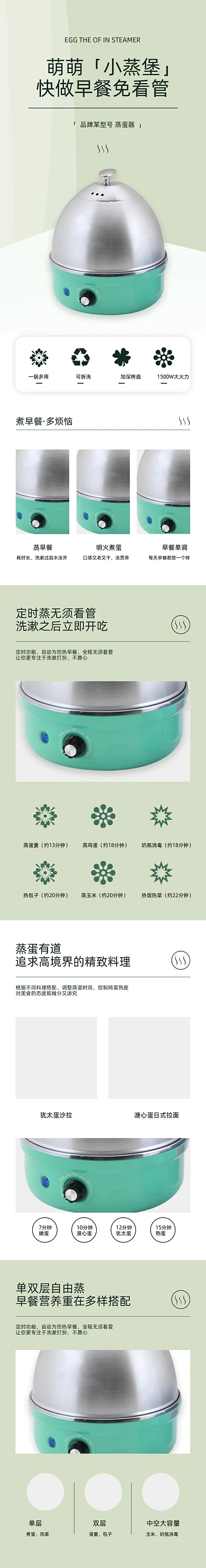 蒸蛋器早餐机数码家电详情页