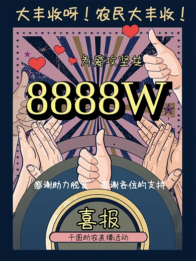 原创复古风农民丰收助农喜报
