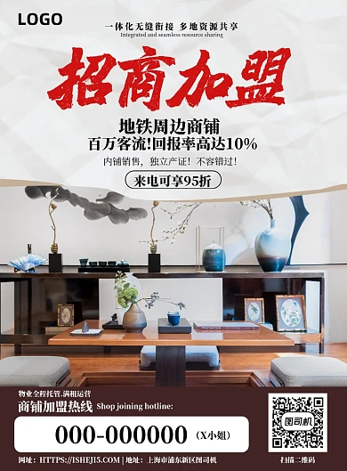 商铺招租内铺销售招商物业运营海报