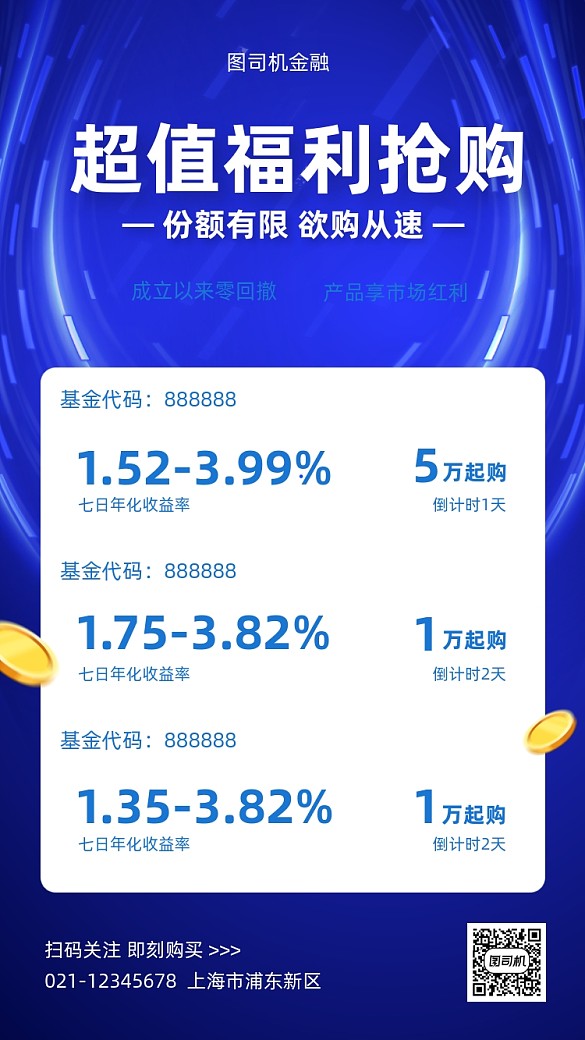 基金理財(cái)產(chǎn)品營(yíng)銷科技風(fēng)手機(jī)海報(bào)