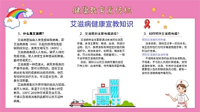 艾滋病健康宣教知识健康教育宣传栏