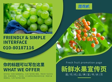 新鲜水果宣传广告印刷二折页