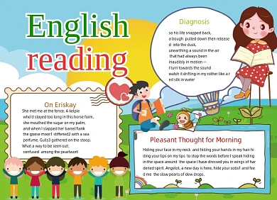 卡通英文阅读英语读书手抄报小报