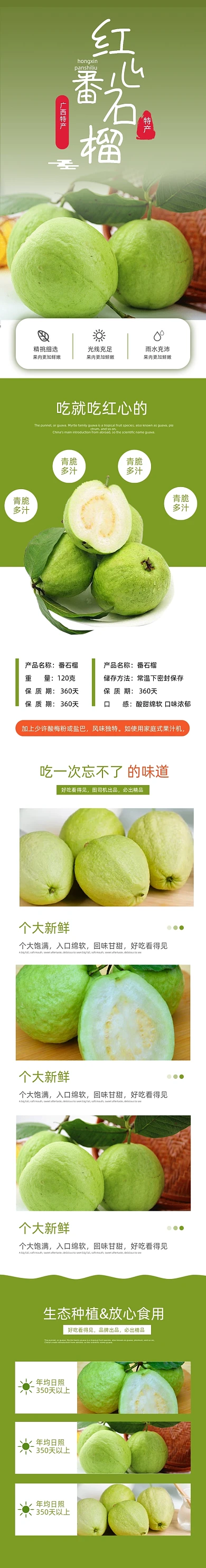 芭乐红心番石榴食品茶饮详情页