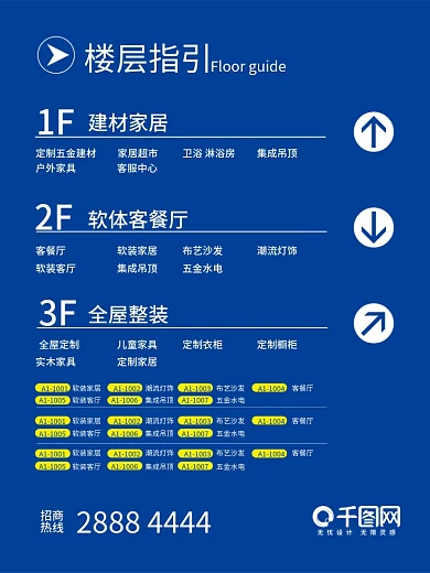 商场导视系统简洁楼层指引