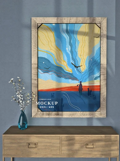 原创3D模型ins风光影相框展示海报样机