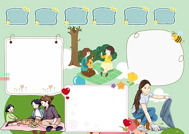 卡通共建绿色家园手抄报版面设计