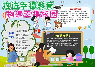 推进幸福教育构建幸福校园小报手抄报模板