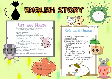 卡通英语猫和老鼠手抄报
