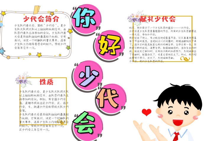 你好少代會(huì)漂亮手抄報(bào)模板