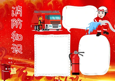 消防知识小报手抄报版面设计