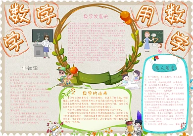 学数学用数学学科小报手抄报模板