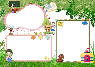 简约卡通校园生活手抄报版面设计