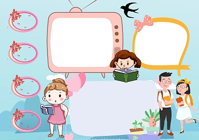 卡通粉色好词好句手抄报版面设计