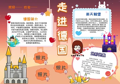 小学生手抄报走进德国模板