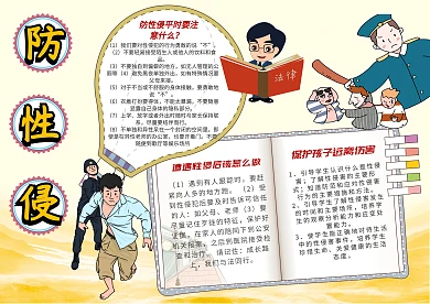 小学生防性侵漂亮手抄报模板