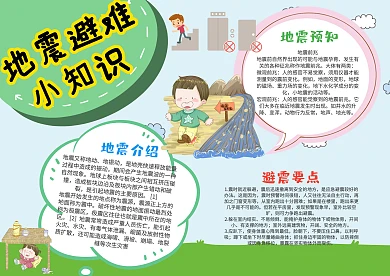 小学生地震避难小知识手抄报模板
