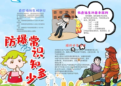 蓝色防爆常识知多少漂亮手抄报模板