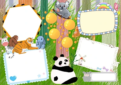 可爱卡通保护动物手抄报版面设计