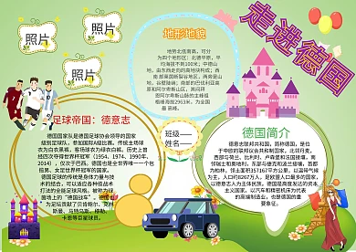 小学生手抄报走进德国模板