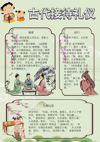 古代接待禮儀手抄報