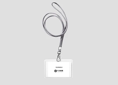 工作证素材模板横版胸牌黑色吊绳创意时尚样机