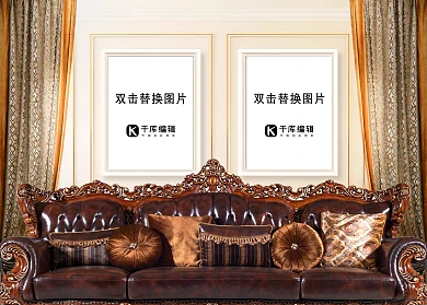 室内画框模板模型米白色墙壁高挡风格样机