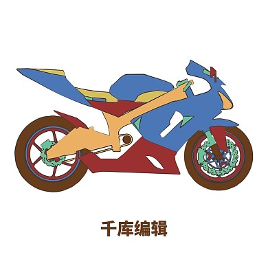 簡約扁平卡通漫畫風(fēng)機車摩托車矢