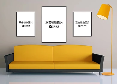 室内墙壁模板画框模型白色墙简约风格样机