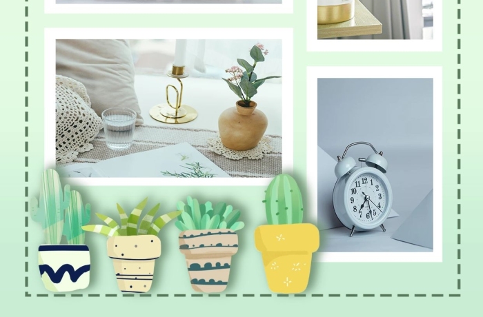 居家家具小物绿色清爽小红书封面
