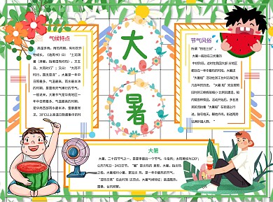 大暑濕熱Word手抄報