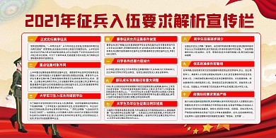 征兵入伍士兵紅色創(chuàng)意展板