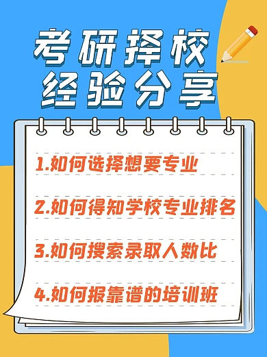 考研择校几何蓝色简约小红书封面配图
