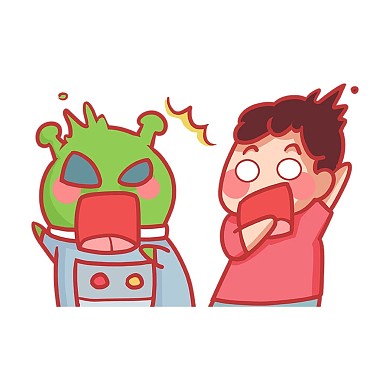 外星人到訪人類卡通驚嚇表情包