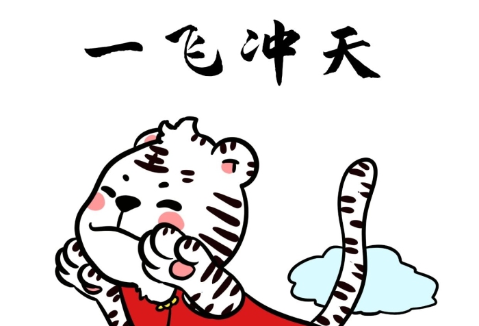 流行網(wǎng)絡(luò)虎年老虎一飛沖天表情包
