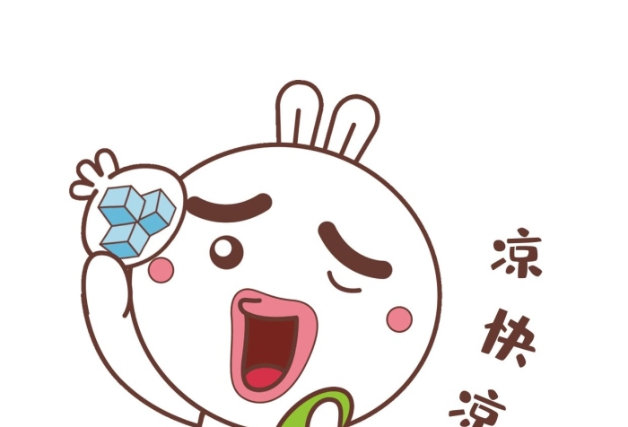卡通炎熱IP庫寶吉祥物涼快表情包
